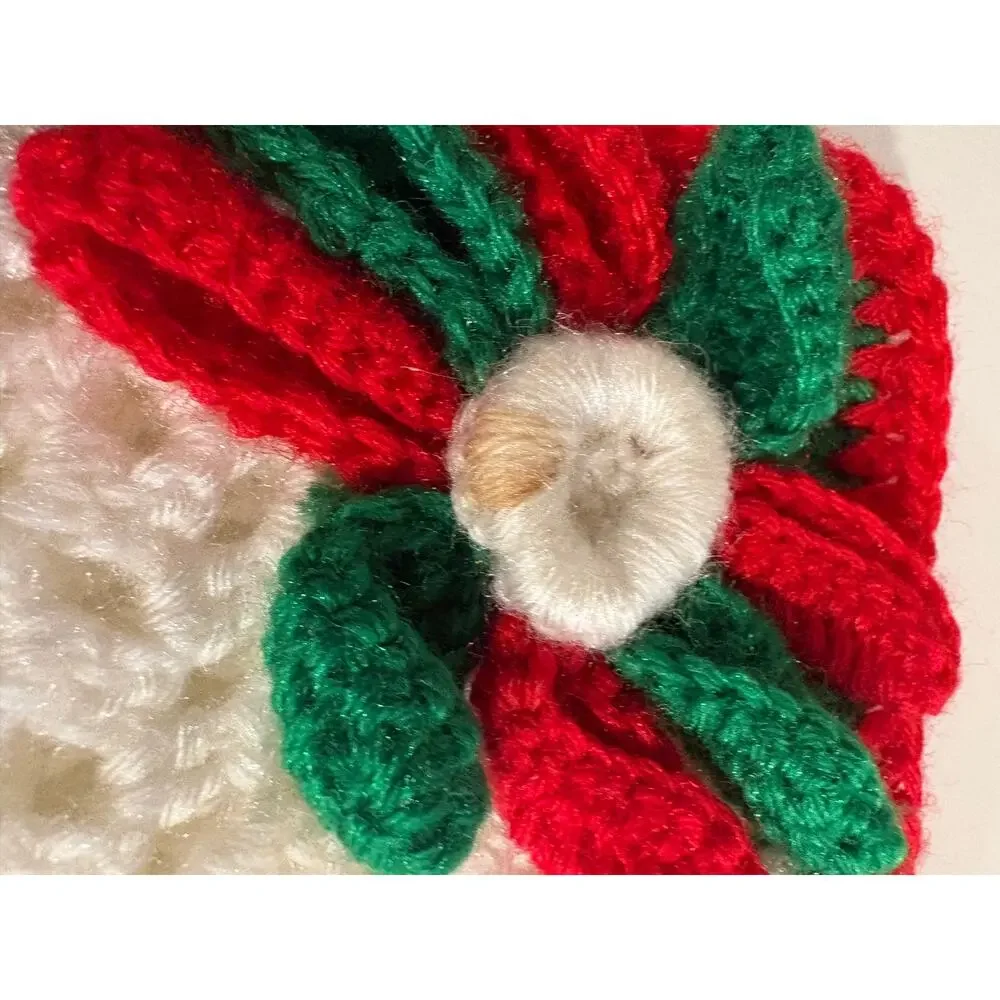 Set of 4 Vintage Kitschy Christmas Crochet Placemats